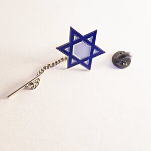 MENS NEW  STAR OF DAVID Enamel Tie Lapel Pin